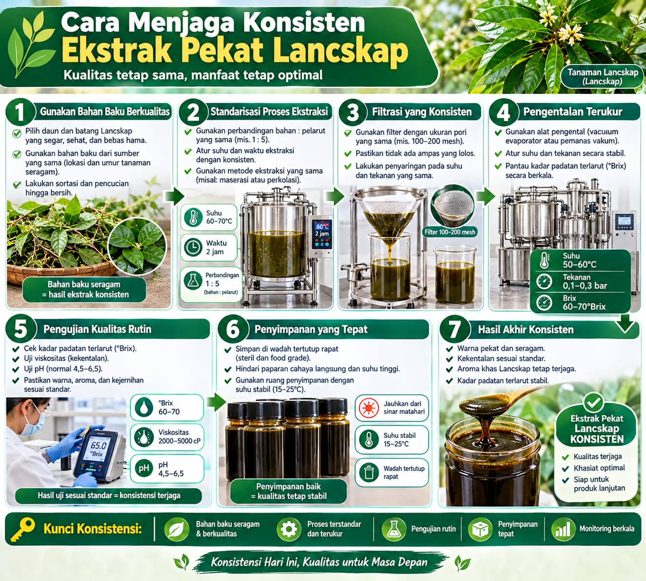 cara menjaga konsistensi ekstrak pekat